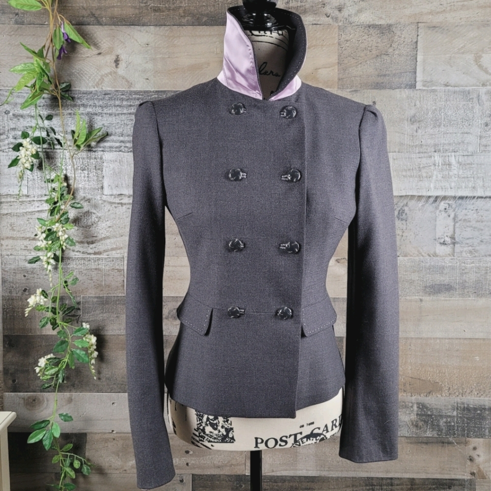 Elie Tahari Double Breasted Wool Blazer